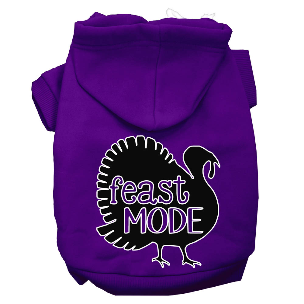 Feast Mode Screen Print Dog Hoodie Purple M